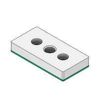 MODULAR SOLUTIONS PNEUMATIC PLATE 45MM X 90MM WITH GASKET 1/4 G THREADED CENTER THRU HOLE